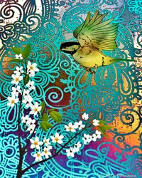 Bird with Cherry Blossoms, 2014, (digital blandet medietelefonografi)